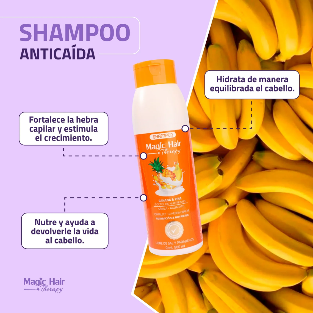 Shampoo Coctel de Frutas - Banana y Piña, Magic Hair